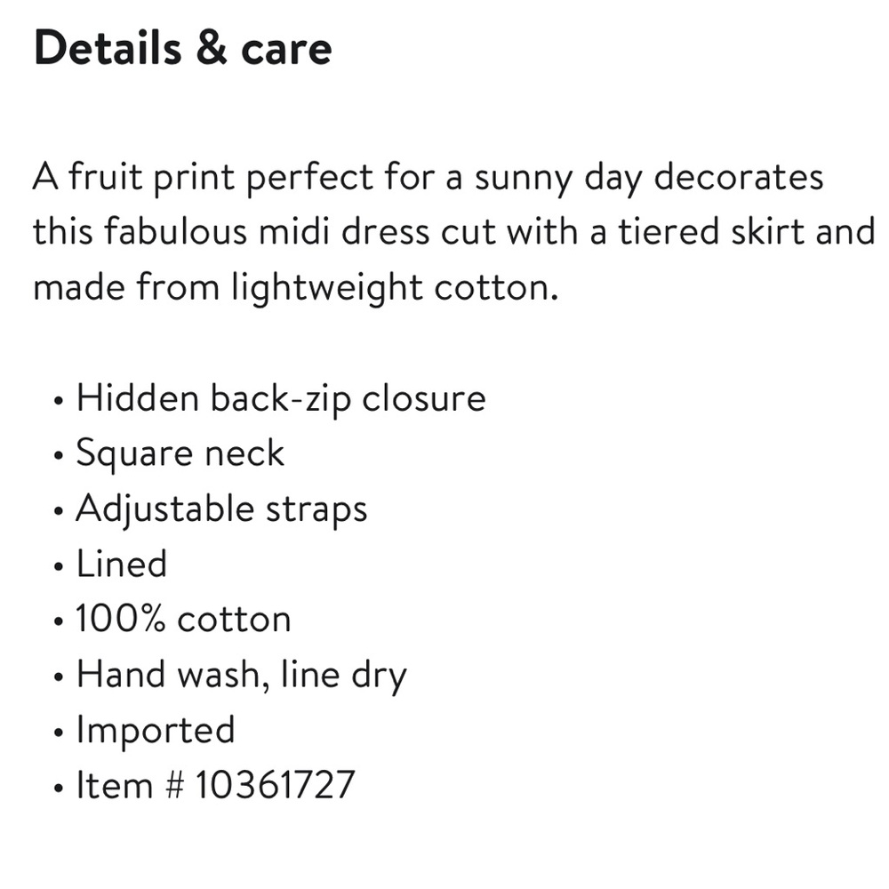NWT Petal & Pup Botanique Fruit Print Cotton Midi Sundress Medium 4-6 dress - Picture 6 of 13